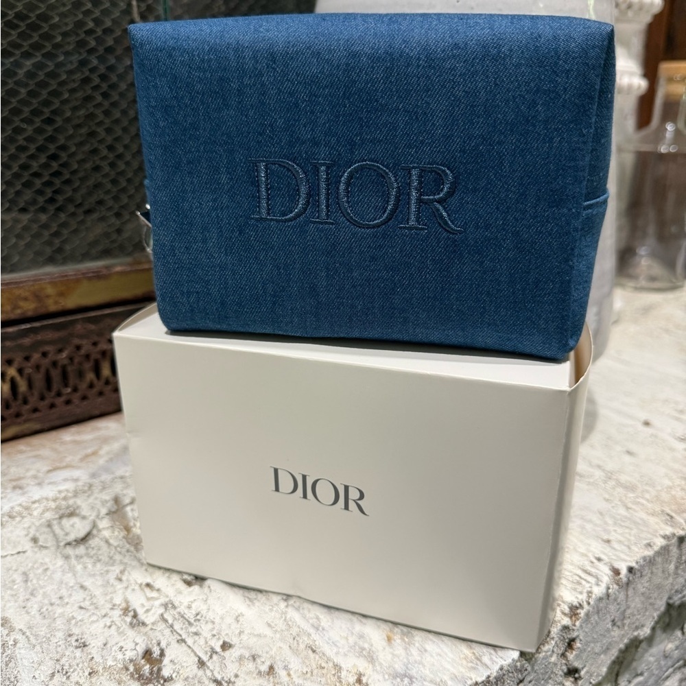 Dior Blue Denim Cosmetic Bag